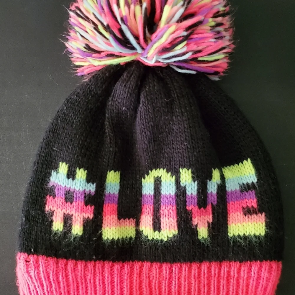 Girl's Love Pom Beanie